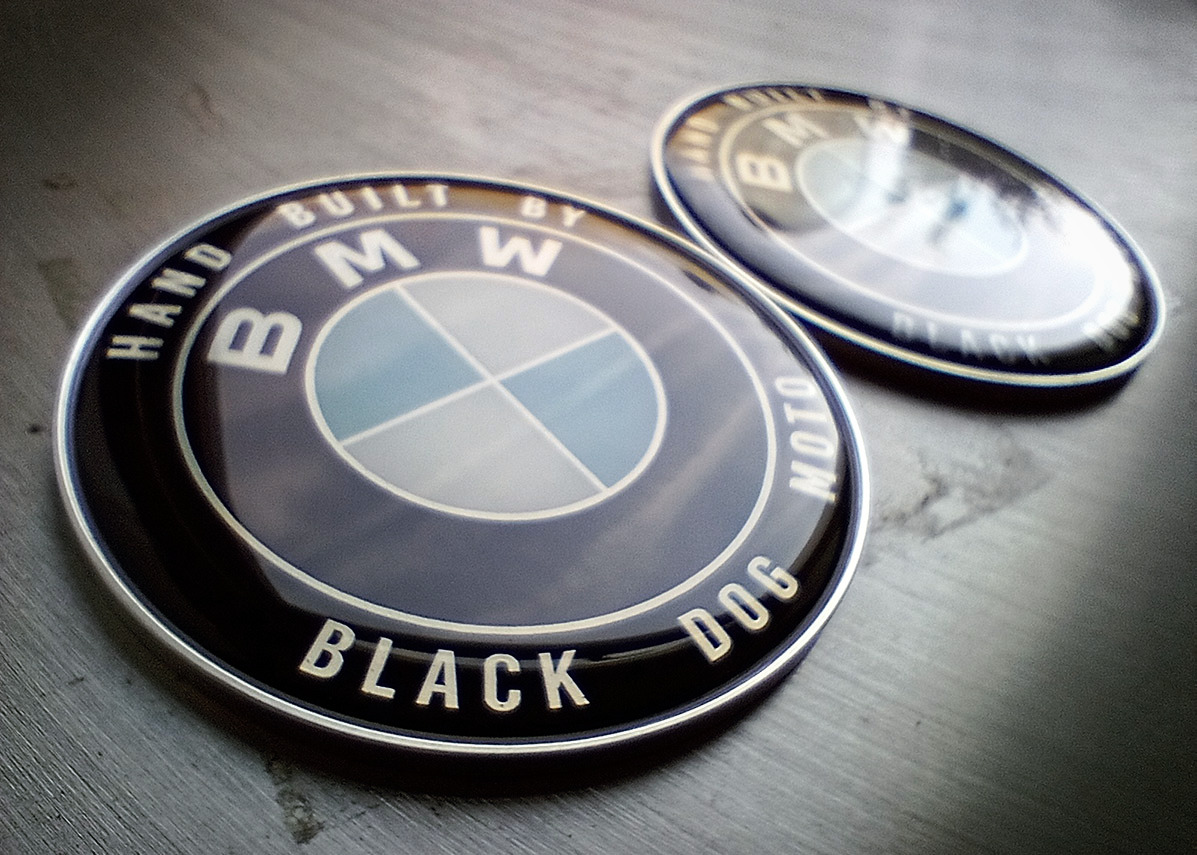 Custom Black Dog Moto BMW Badges